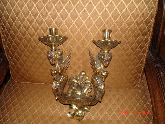 Pair of bronze sconces