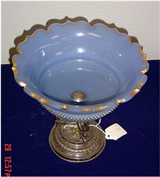 Blue French bowl sterling base