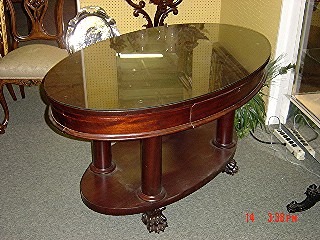 Oval mahogany Empire table