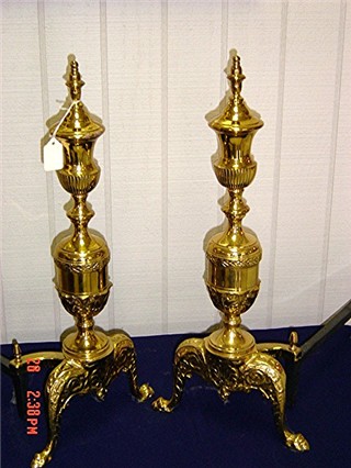 Brass andirons