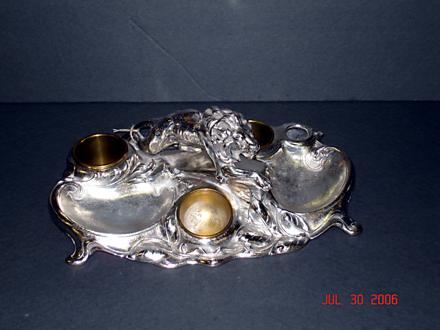 Silverplate smoking stand