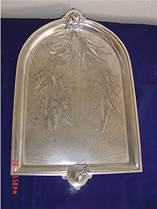 Silverplate tray with foxes R & B 2324
