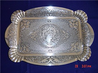 Tufts silverplate tray Lady