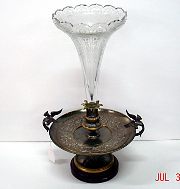 Bronze crystal epergne
