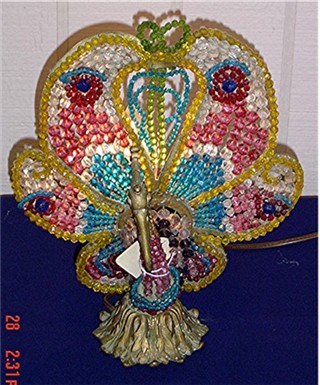 Peacock beaded lamp