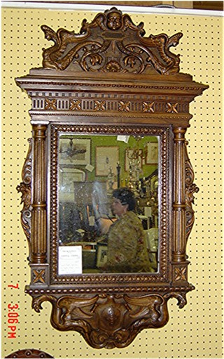 Carved oak mirror circa late 1700