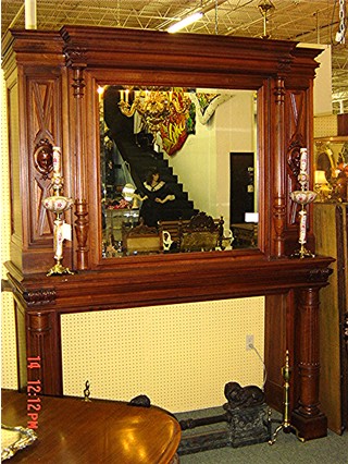walnut mantle/mirror
