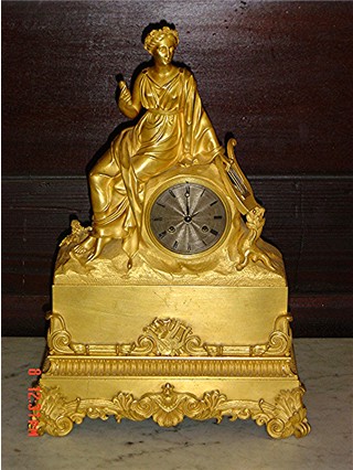 Figural dor� bronze clock