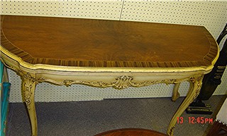 Walnut fold over console table