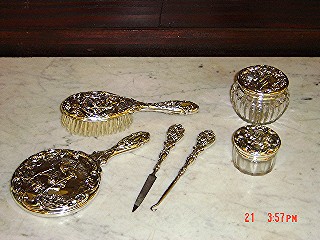 Sterling dresser set